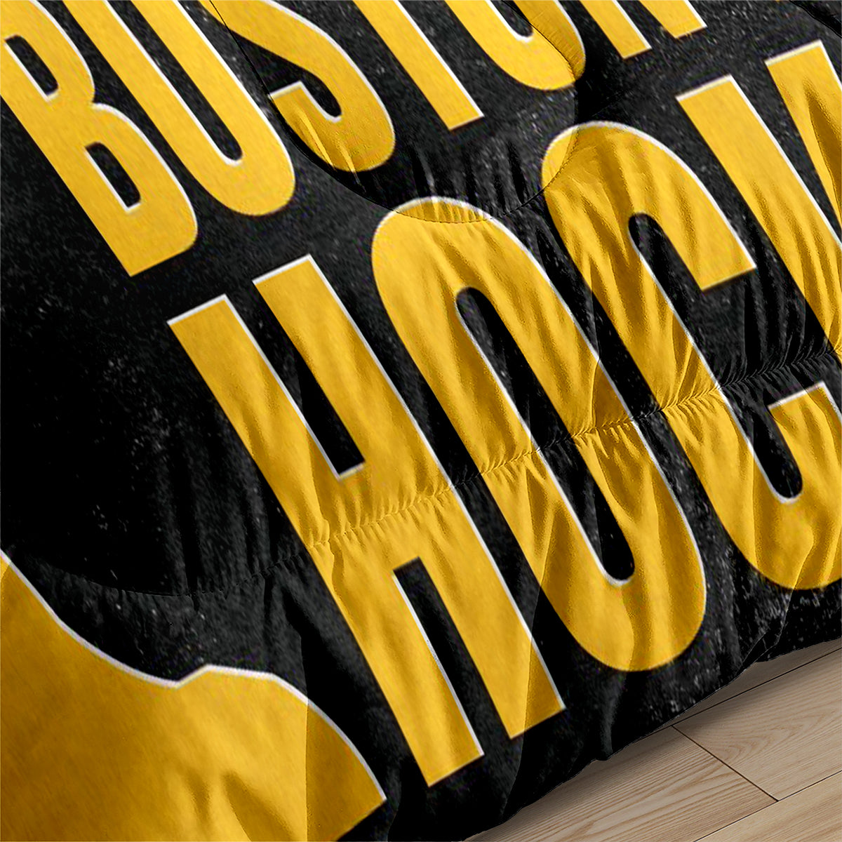 Boston Bruins Hockey Comforter Pillowcases 3PC Sets Blanket All Season Reversible Quilted Duvet