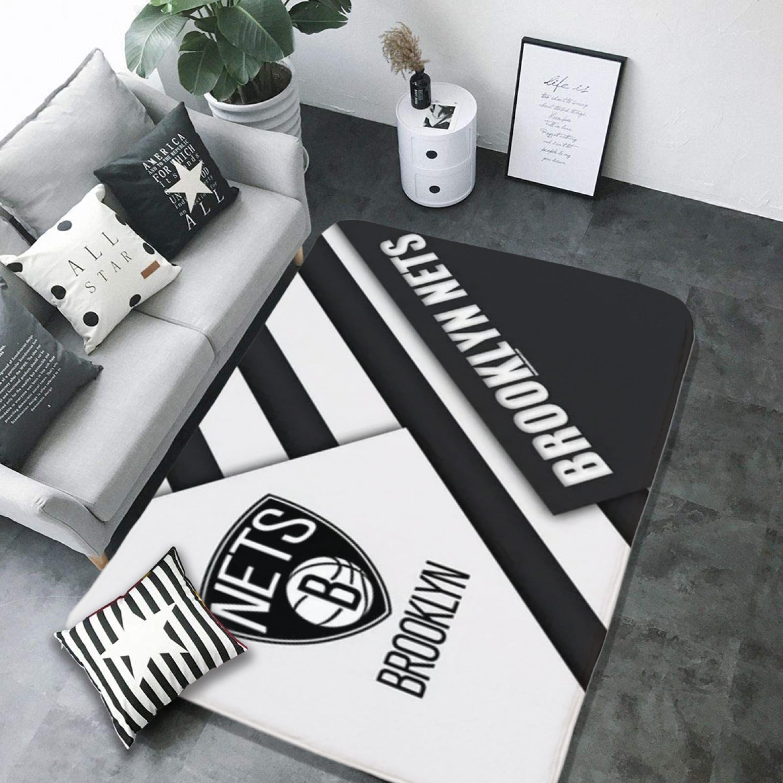 Brooklyn Basketball Nets Rugs Bedroom Living Room Bathroom Carpet Mat Rug