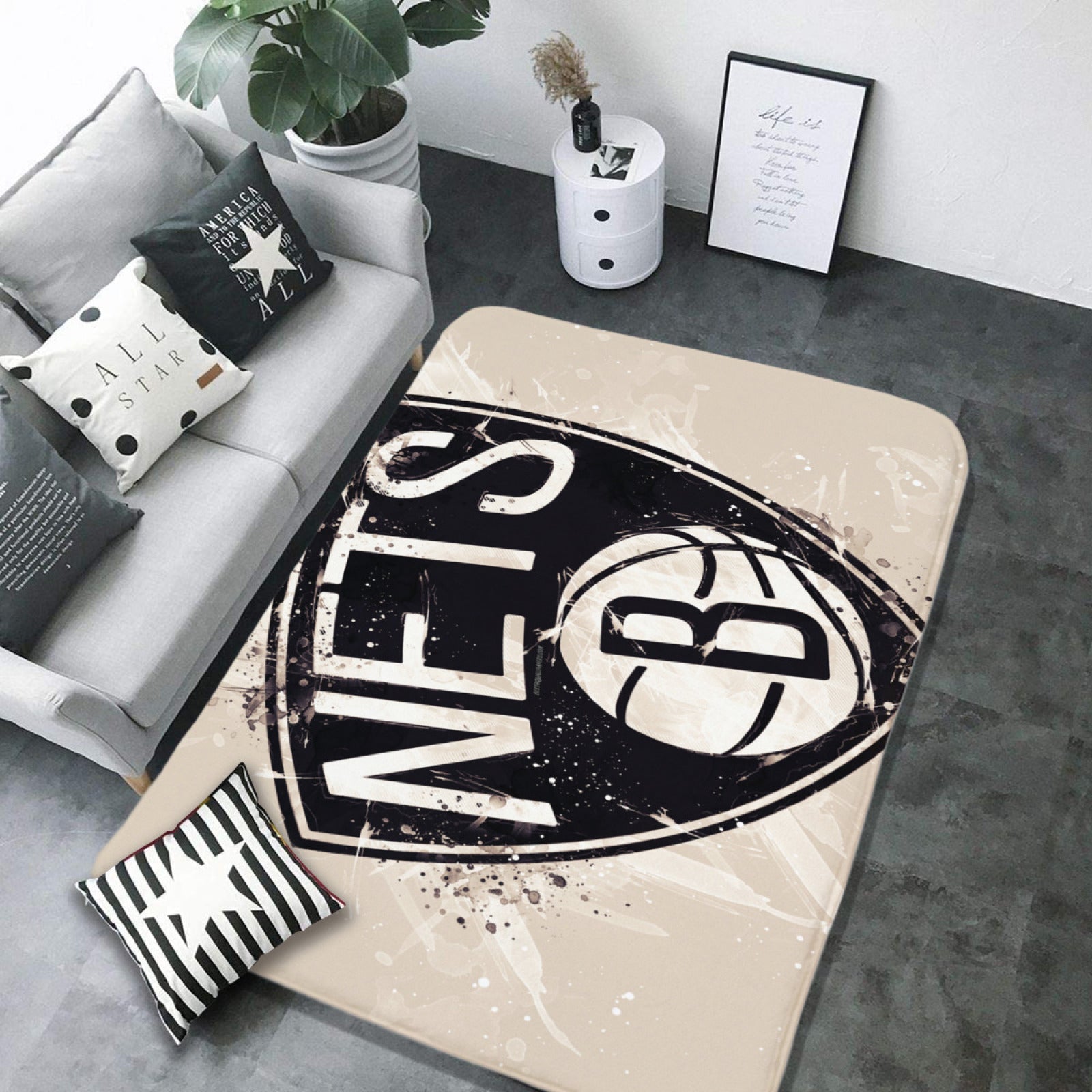 Brooklyn Basketball Nets Rugs Bedroom Living Room Bathroom Carpet Mat Rug