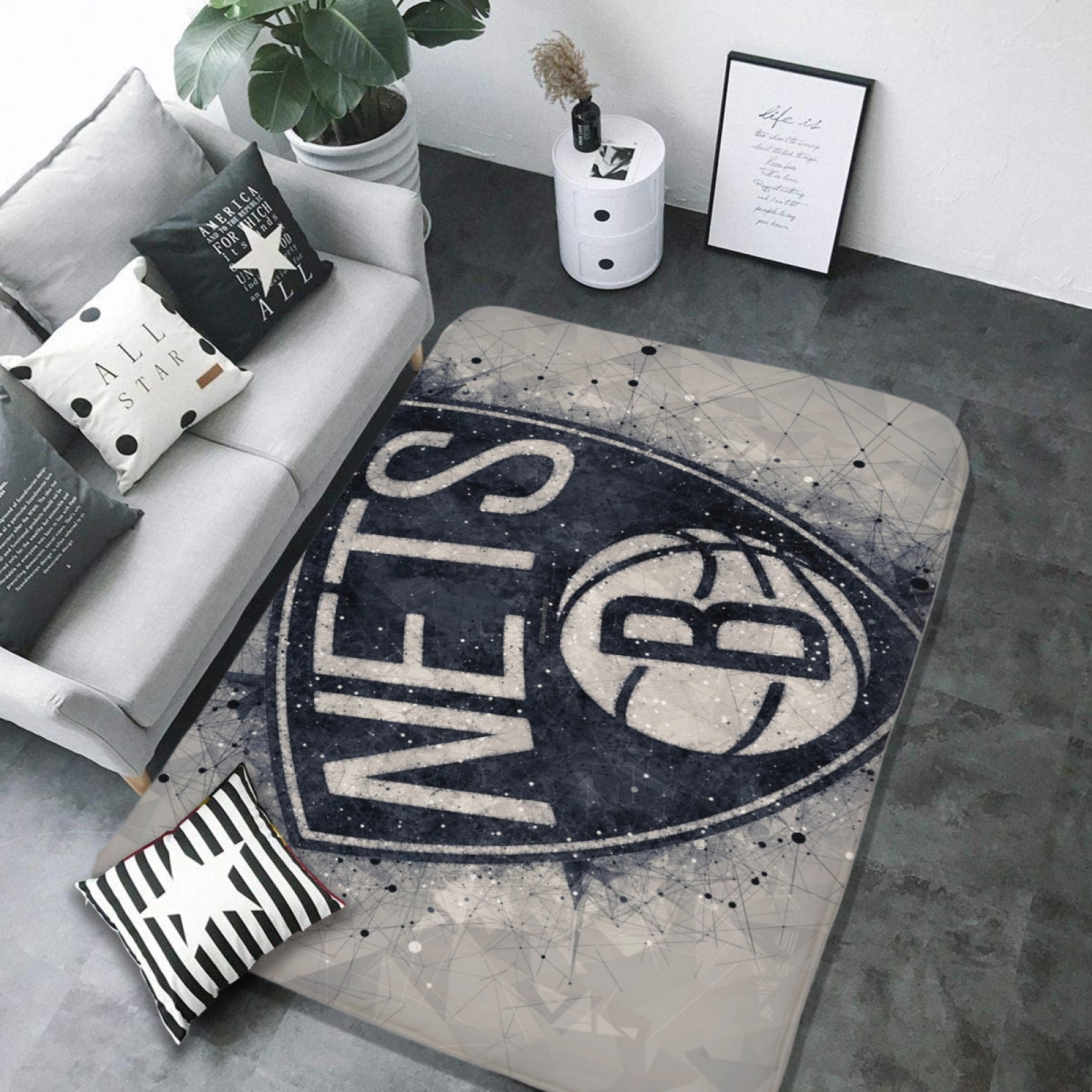 Brooklyn Basketball Nets Rugs Bedroom Living Room Bathroom Carpet Mat Rug