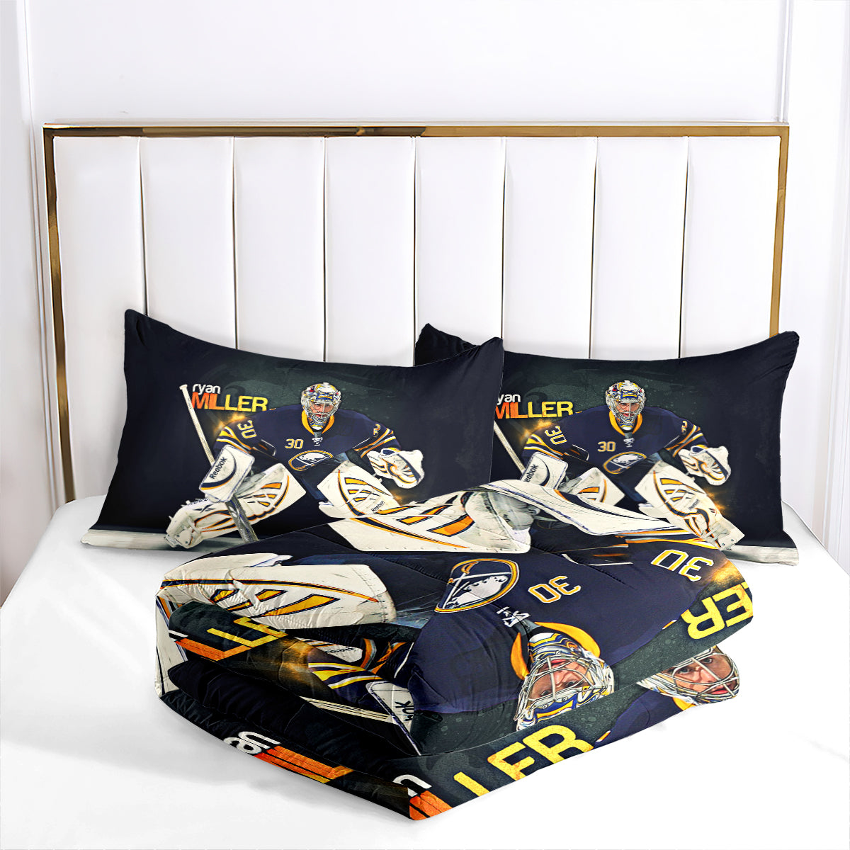 Buffalo Sabres Hockey Comforter Pillowcases 3PC Sets Blanket All Season Reversible Quilted Duvet