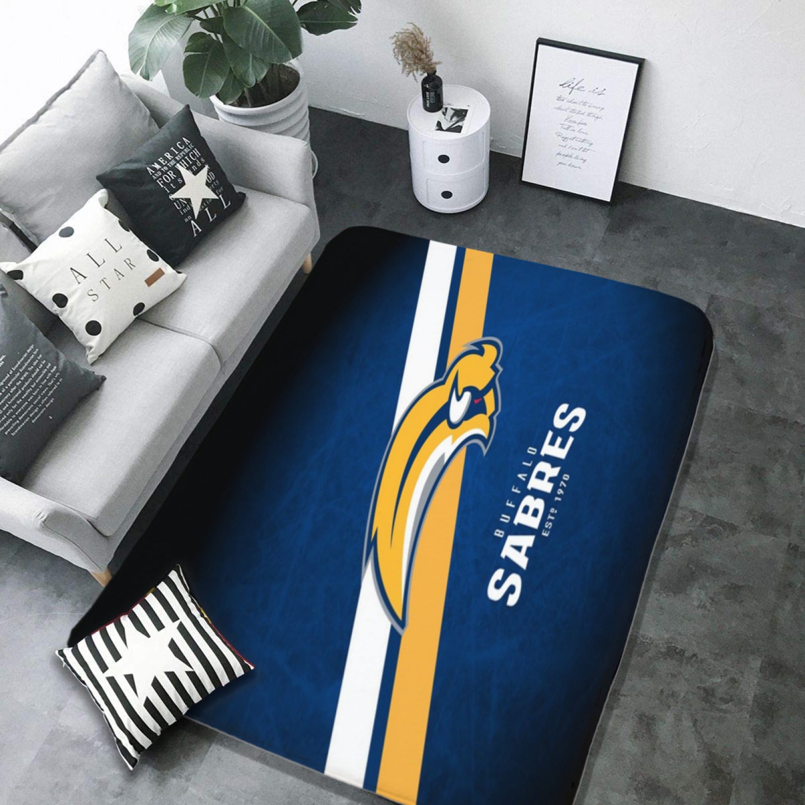 Buffalo Sabres Hockey Rugs Bedroom Living Room Bathroom Carpet Mat Rug