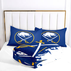 Buffalo Sabres Hockey Comforter Pillowcases 3PC Sets Blanket All Season Reversible Quilted Duvet