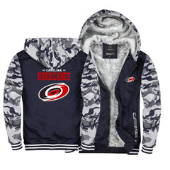 Carolina Hurricanes Jackets Hockey Team Unisex Lined Hoodie Fleece Sweatshirt Full Zipper Hooded Thicken Jacket