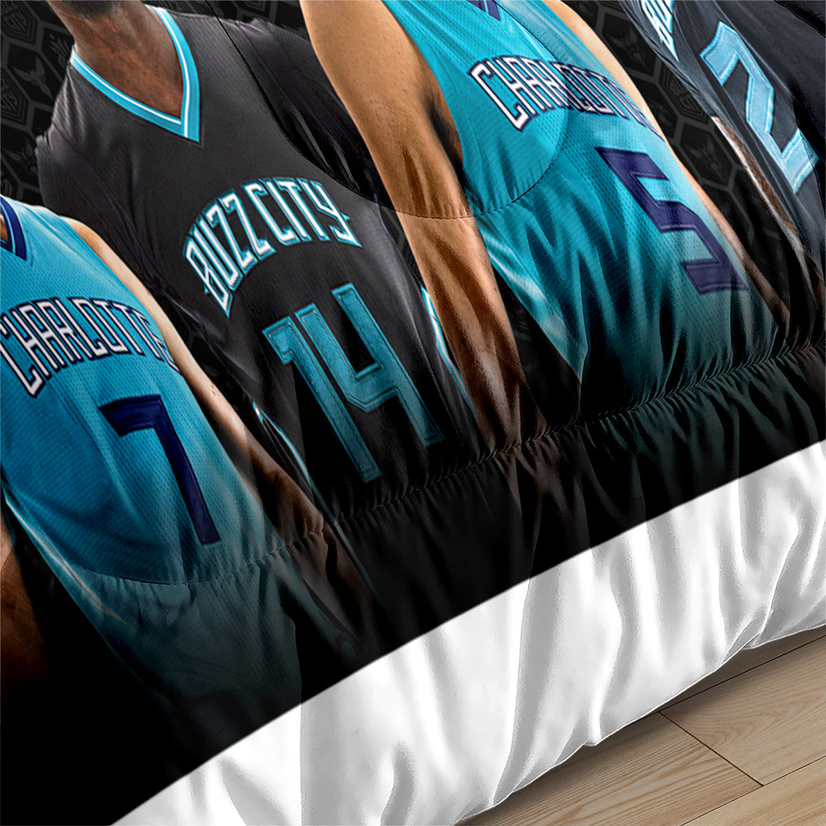 Charlotte Basketball Hornets Comforter Pillowcases 3PC Sets Blanket All Season Reversible Quilted Duvet