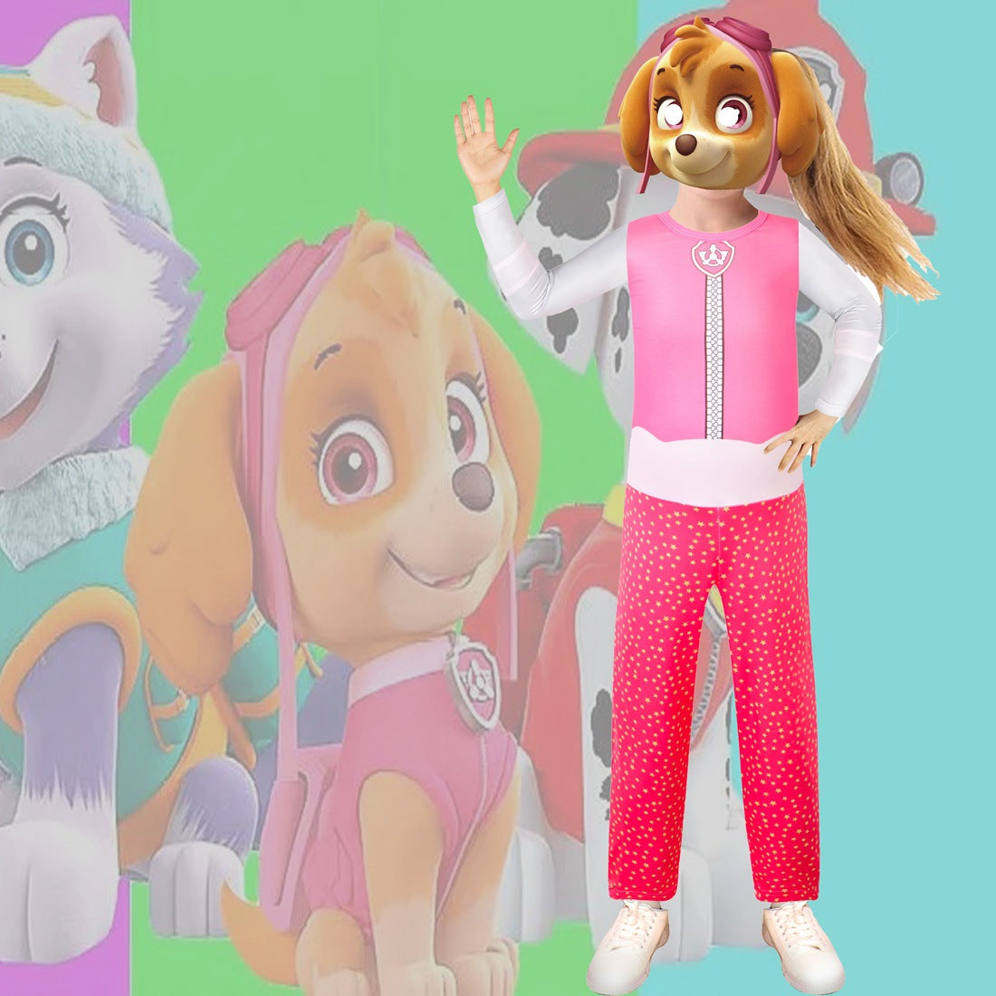 PAW Patrol Chase Skye Marshall Cosplay Costume with Mask Boys Girls Bodysuit Halloween Fancy Jumpsuits