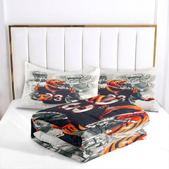 Chicago Rugby Football Bears Comforter Pillowcases 3PC Sets Blanket All Season Reversible Quilted Duvet