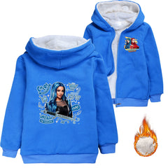 Descendants Wicked Wonderland Chloe Sherpa Lined Hoodie Fleece Sweatshirt Full Zip Hooded Jacket for Kids