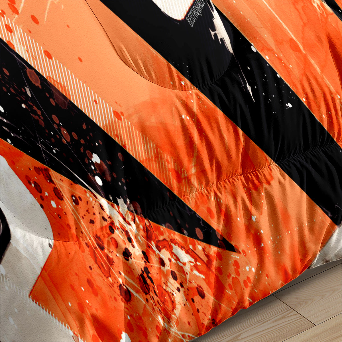 Cincinnati Rugby Football Bengals Comforter Pillowcases 3PC Sets Blanket All Season Reversible Quilted Duvet