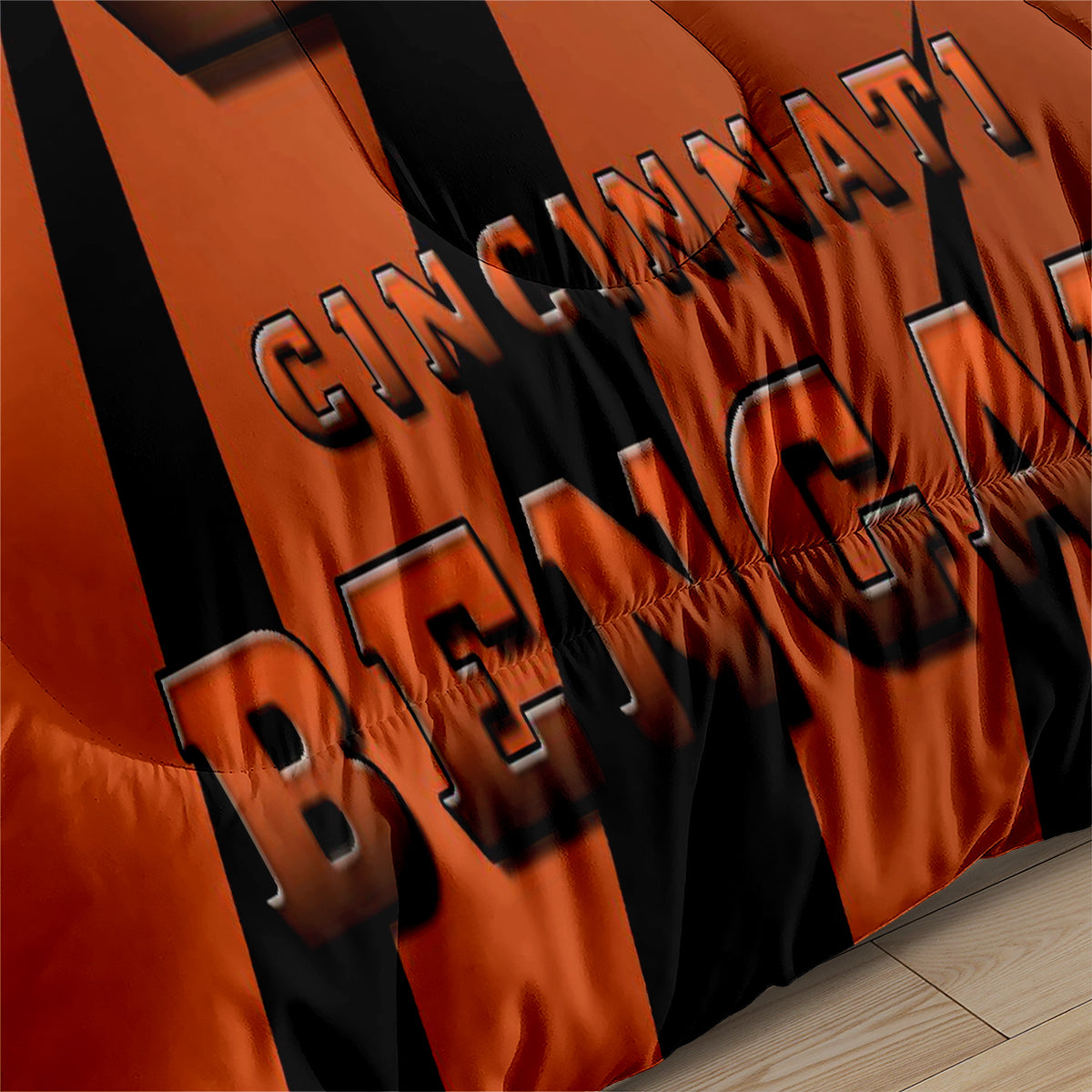 Cincinnati Rugby Football Bengals Comforter Pillowcases 3PC Sets Blanket All Season Reversible Quilted Duvet