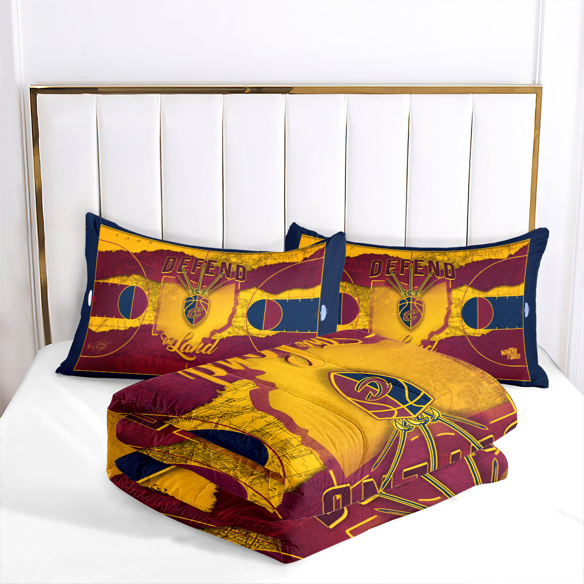 Cleveland Basketball Cavaliers Comforter Pillowcases 3PC Sets Blanket All Season Reversible Quilted Duvet