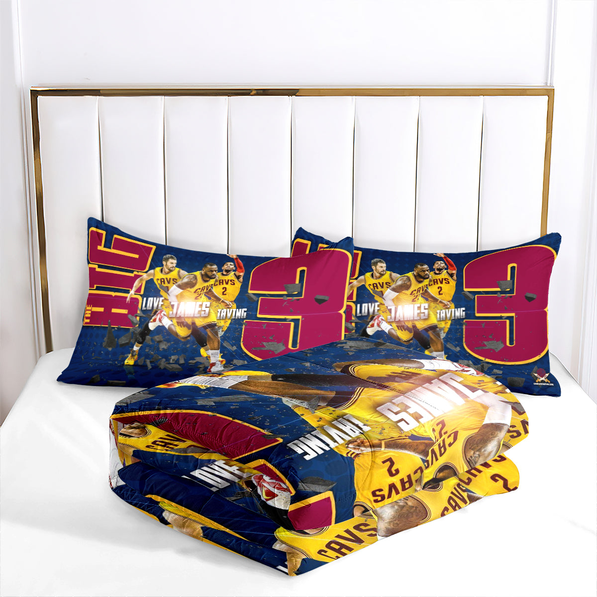 Cleveland Basketball Cavaliers Comforter Pillowcases 3PC Sets Blanket All Season Reversible Quilted Duvet