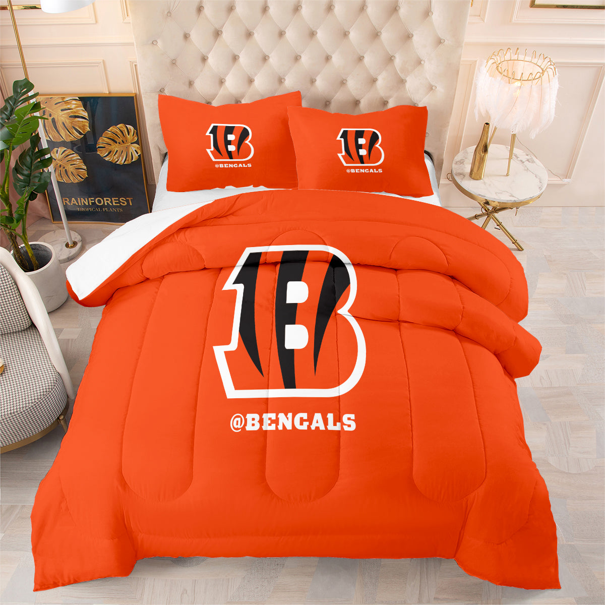 Cleveland Rugby Football Browns Comforter Pillowcases 3PC Sets Blanket All Season Reversible Quilted Duvet