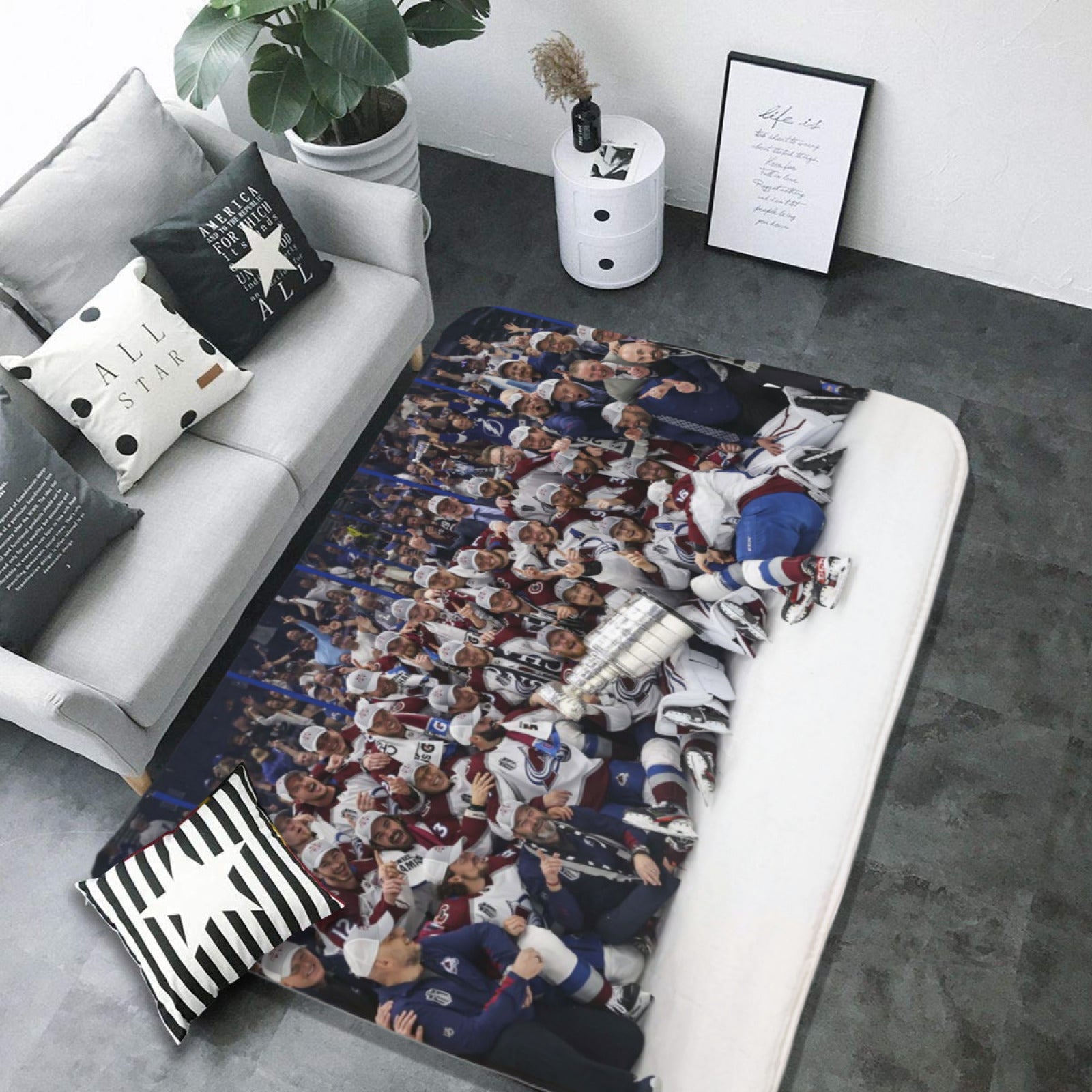 Colorado Avalanche Hockey Rugs Bedroom Living Room Bathroom Carpet Mat Rug