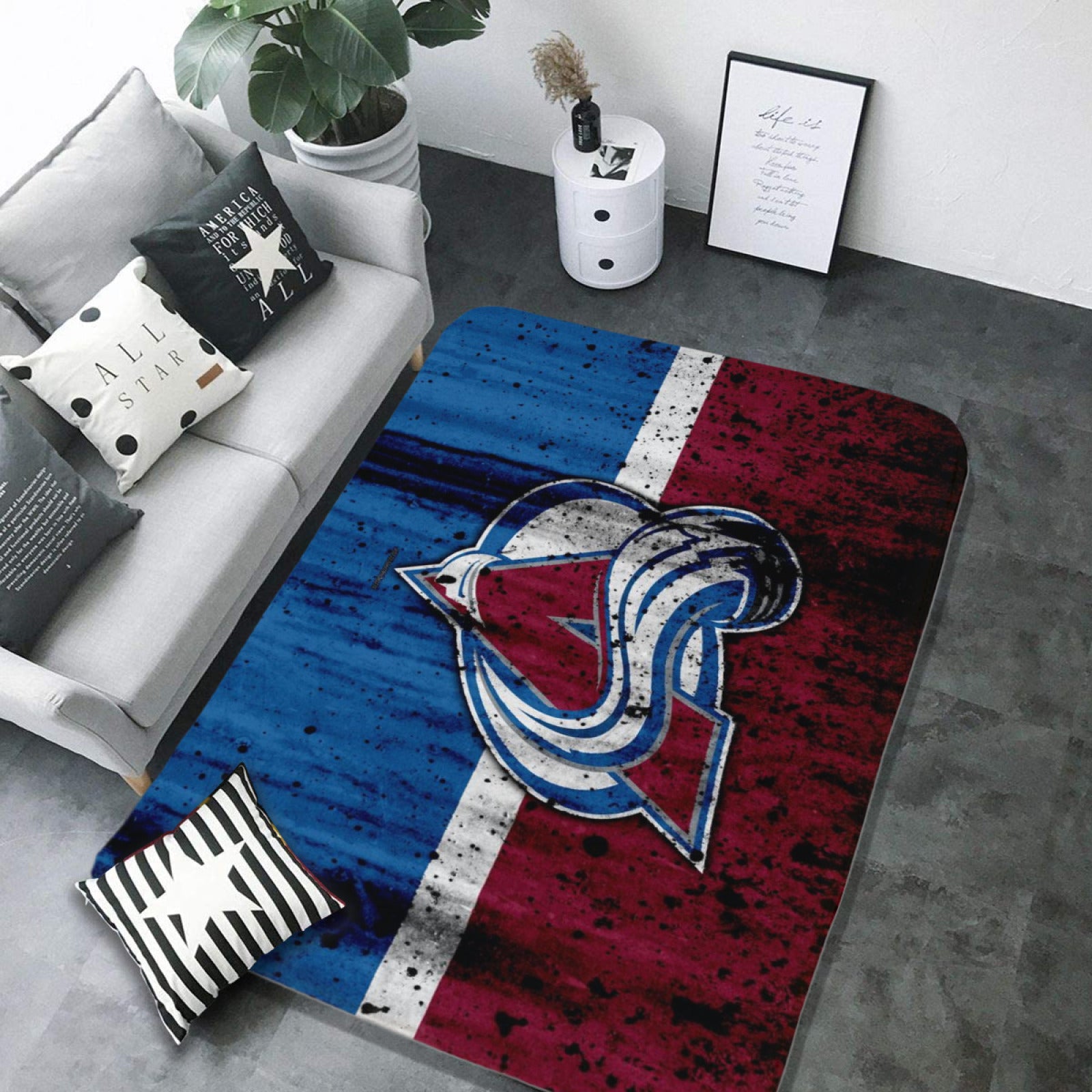 Colorado Avalanche Hockey Rugs Bedroom Living Room Bathroom Carpet Mat Rug