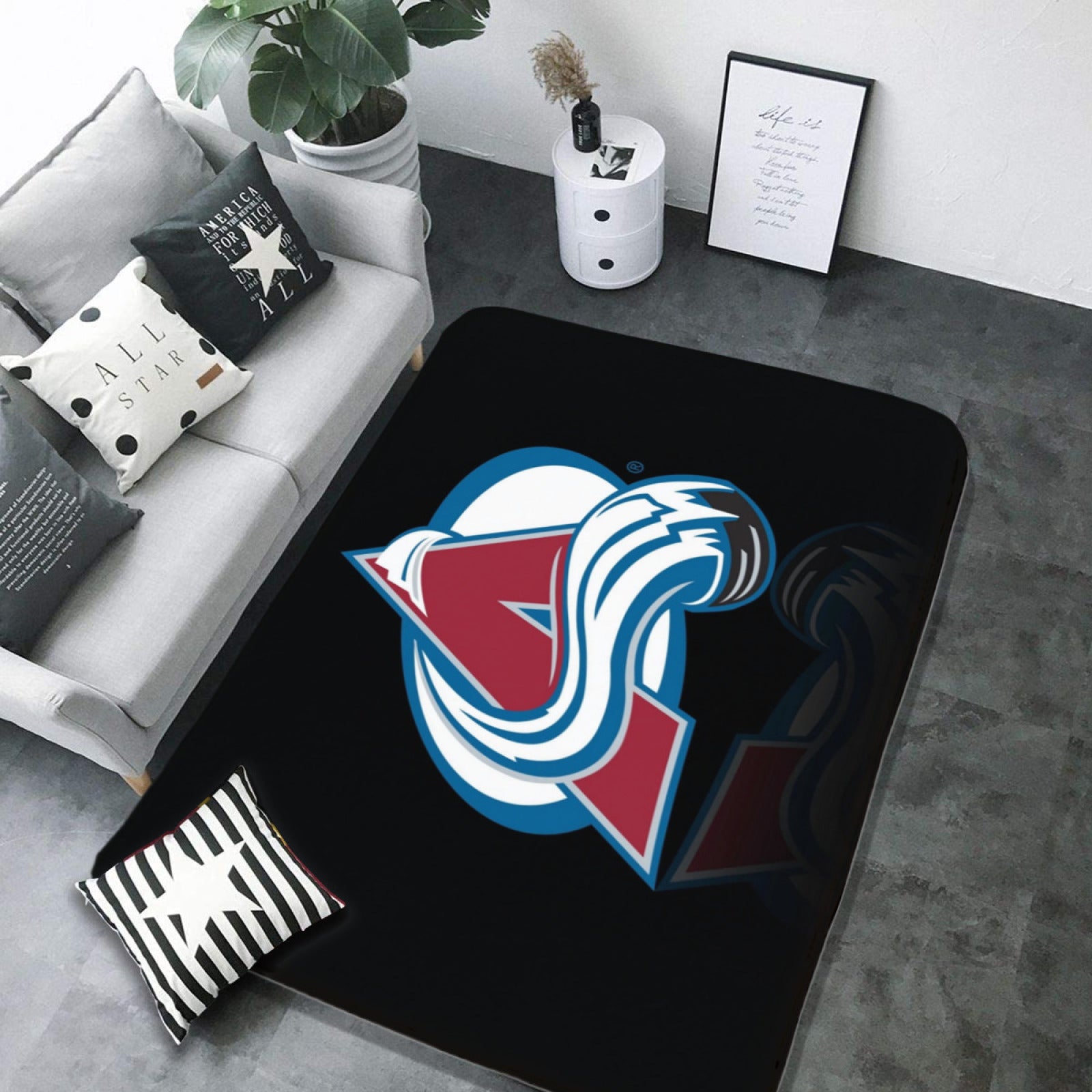 Colorado Avalanche Hockey Rugs Bedroom Living Room Bathroom Carpet Mat Rug