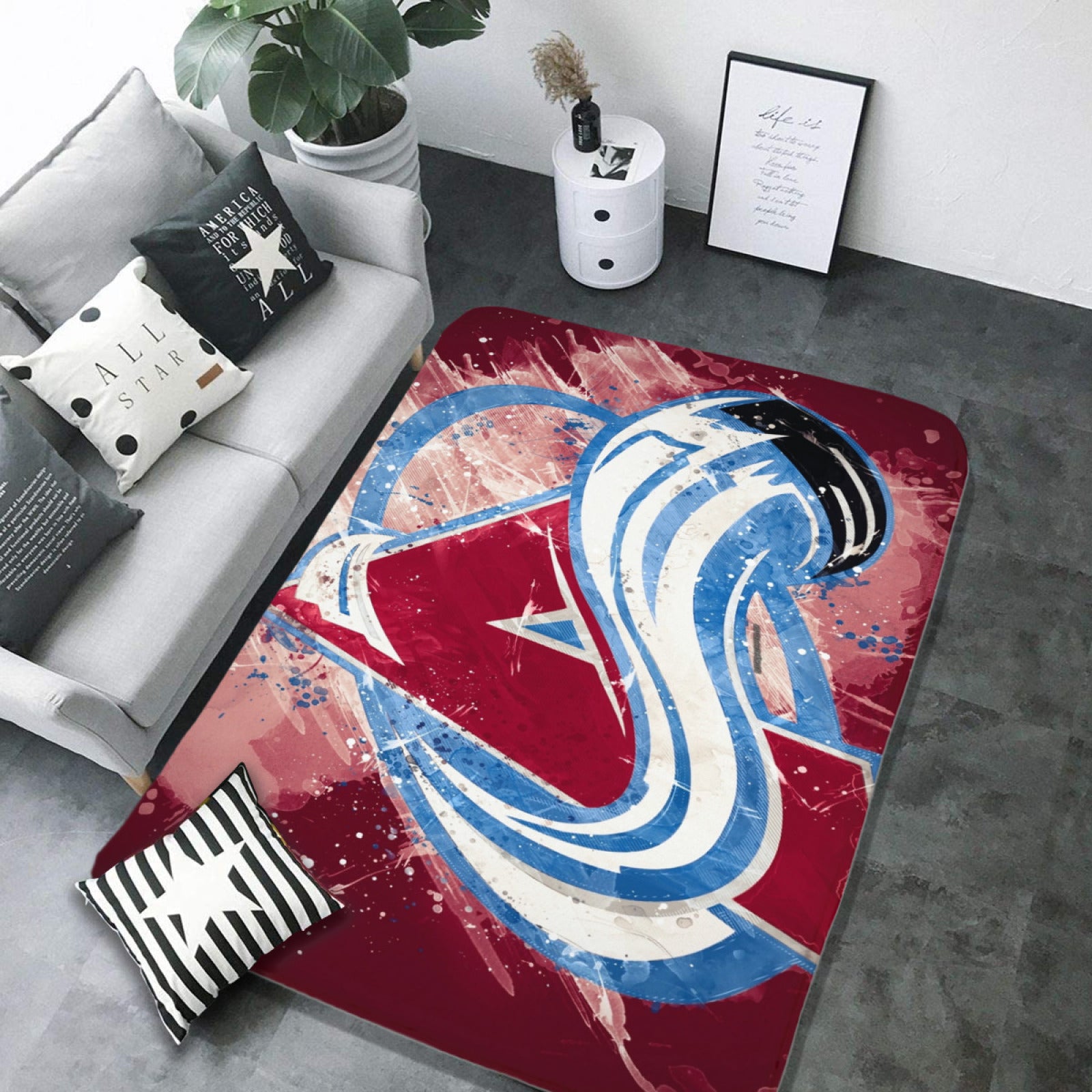 Colorado Avalanche Hockey Rugs Bedroom Living Room Bathroom Carpet Mat Rug