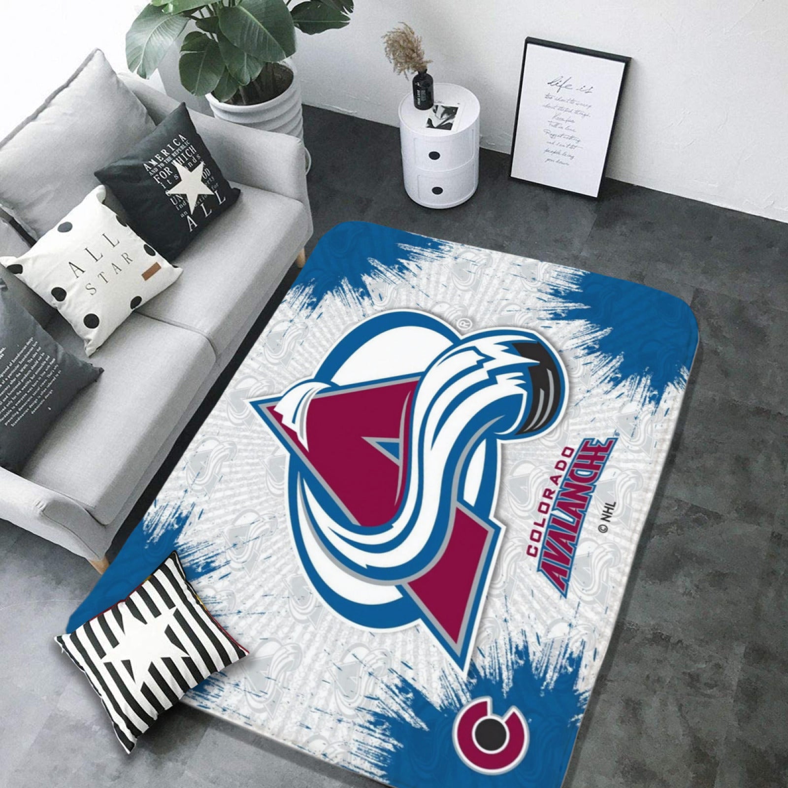 Colorado Avalanche Hockey Rugs Bedroom Living Room Bathroom Carpet Mat Rug