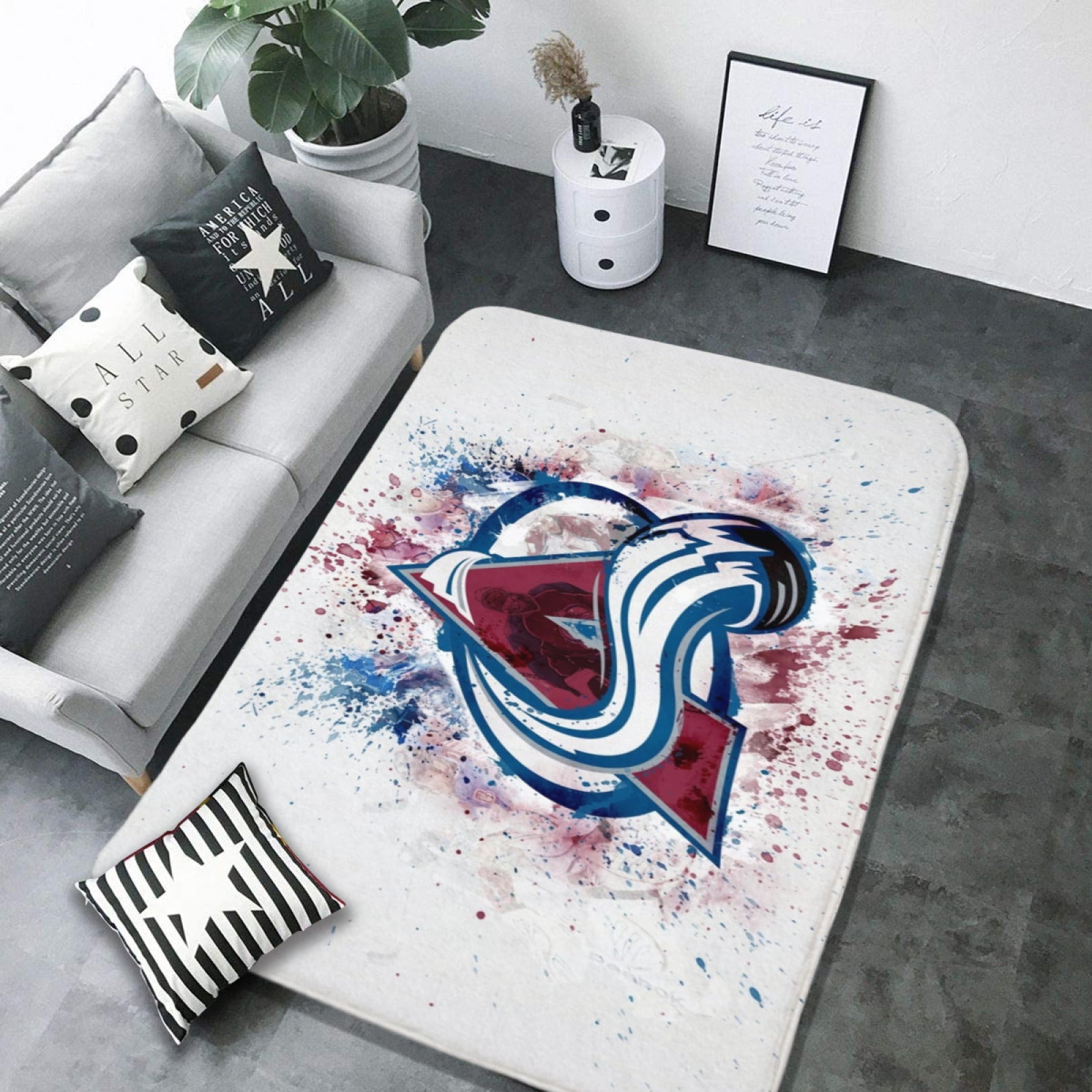 Colorado Avalanche Hockey Rugs Bedroom Living Room Bathroom Carpet Mat Rug