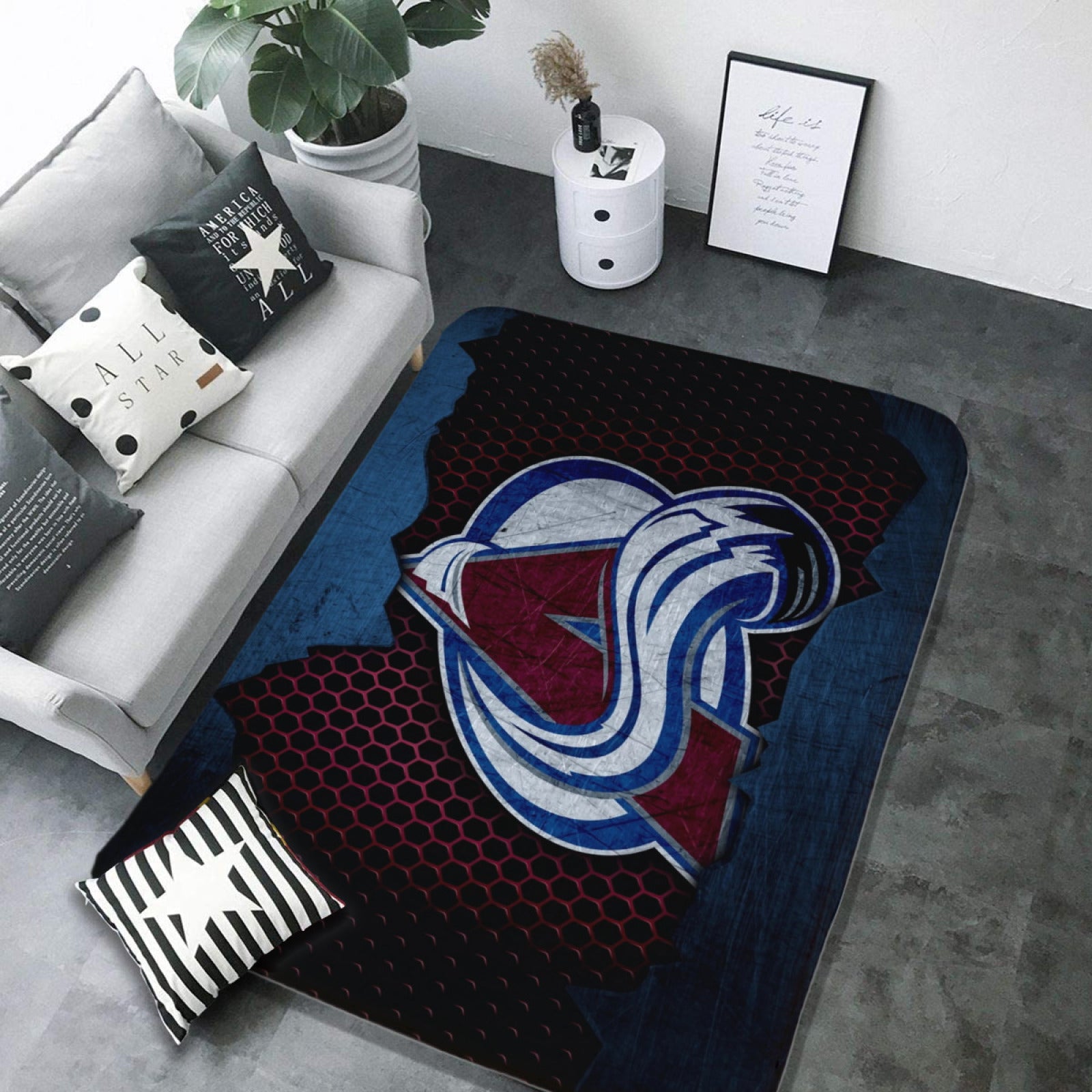 Colorado Avalanche Hockey Rugs Bedroom Living Room Bathroom Carpet Mat Rug
