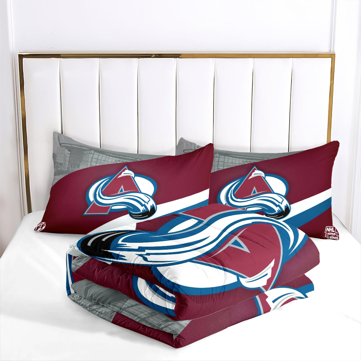 Colorado Avalanche Hockey Comforter Pillowcases 3PC Sets Blanket All Season Reversible Quilted Duvet