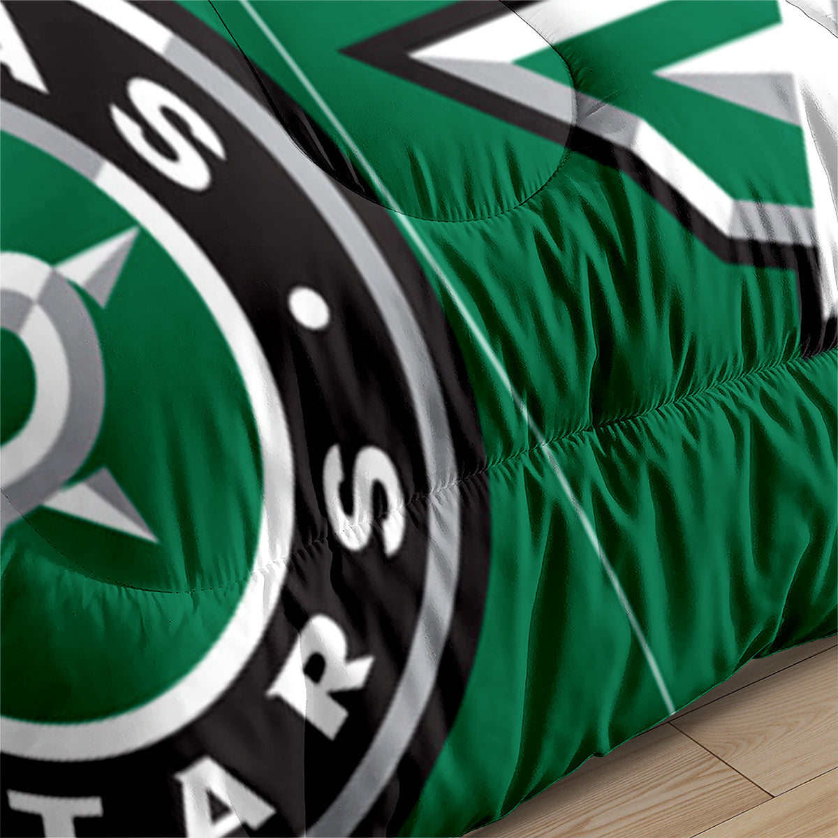 Dallas Hockey Stars Comforter Pillowcases 3PC Sets Blanket All Season Reversible Quilted Duvet