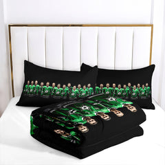 Dallas Hockey Stars Comforter Pillowcases 3PC Sets Blanket All Season Reversible Quilted Duvet