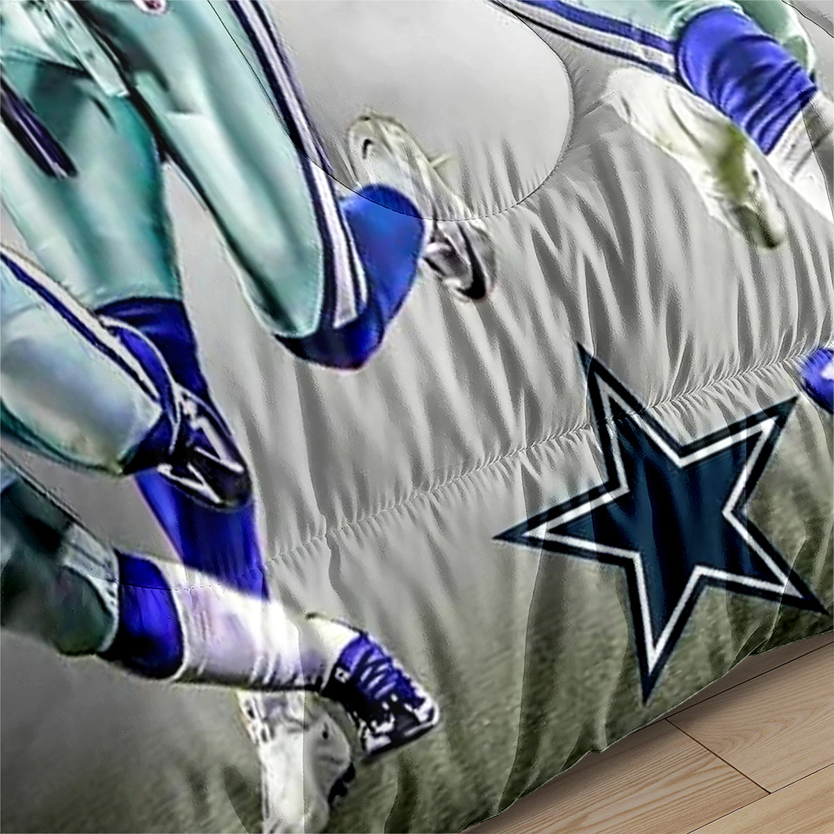 Dallas Rugby Football Cowboys Comforter Pillowcases 3PC Sets Blanket All Season Reversible Quilted Duvet