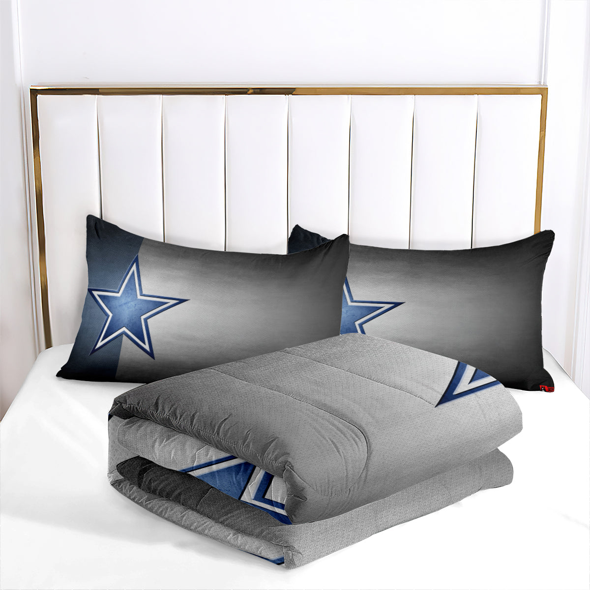 Dallas Rugby Football Cowboys Comforter Pillowcases 3PC Sets Blanket All Season Reversible Quilted Duvet