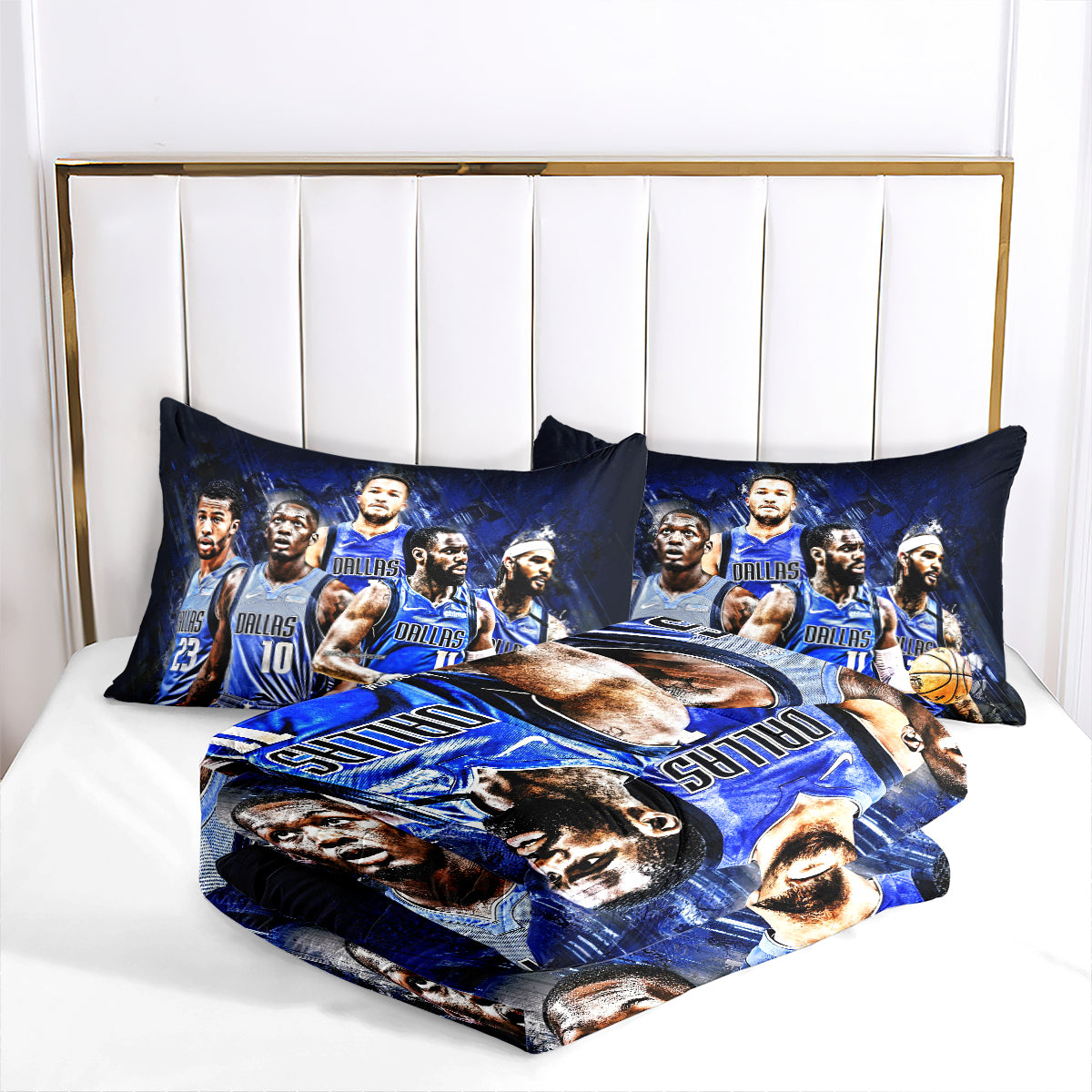 Dallas Basketball Mavericks Comforter Pillowcases 3PC Sets Blanket All Season Reversible Quilted Duvet