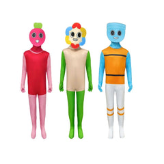 Dandy's World Cosplay Costume with Mask Boys Girls Bodysuit Halloween Fancy Jumpsuits