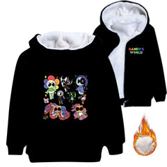 ‌Dandy's World Sherpa Lined Hoodie Fleece Sweatshirt Full Zip Hooded Jacket for Kids