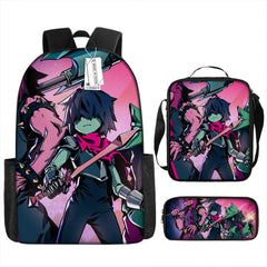 Deltarune Full Printed Backpack Schoolbag Travel Notebook Bag Lunch Bag Pencil Bag for Kids Students 3PCS