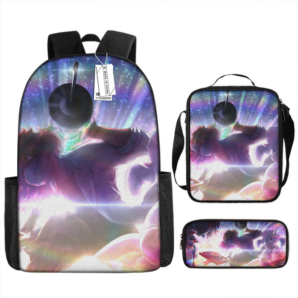 Deltarune Full Printed Backpack Schoolbag Travel Notebook Bag Lunch Bag Pencil Bag for Kids Students 3PCS