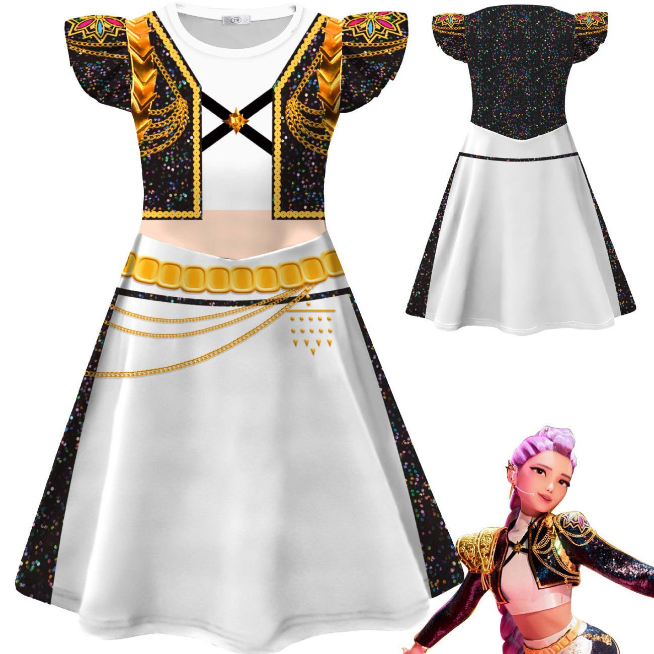 Demon Hunter Cosplay Costume for Girls Halloween Fancy Dress