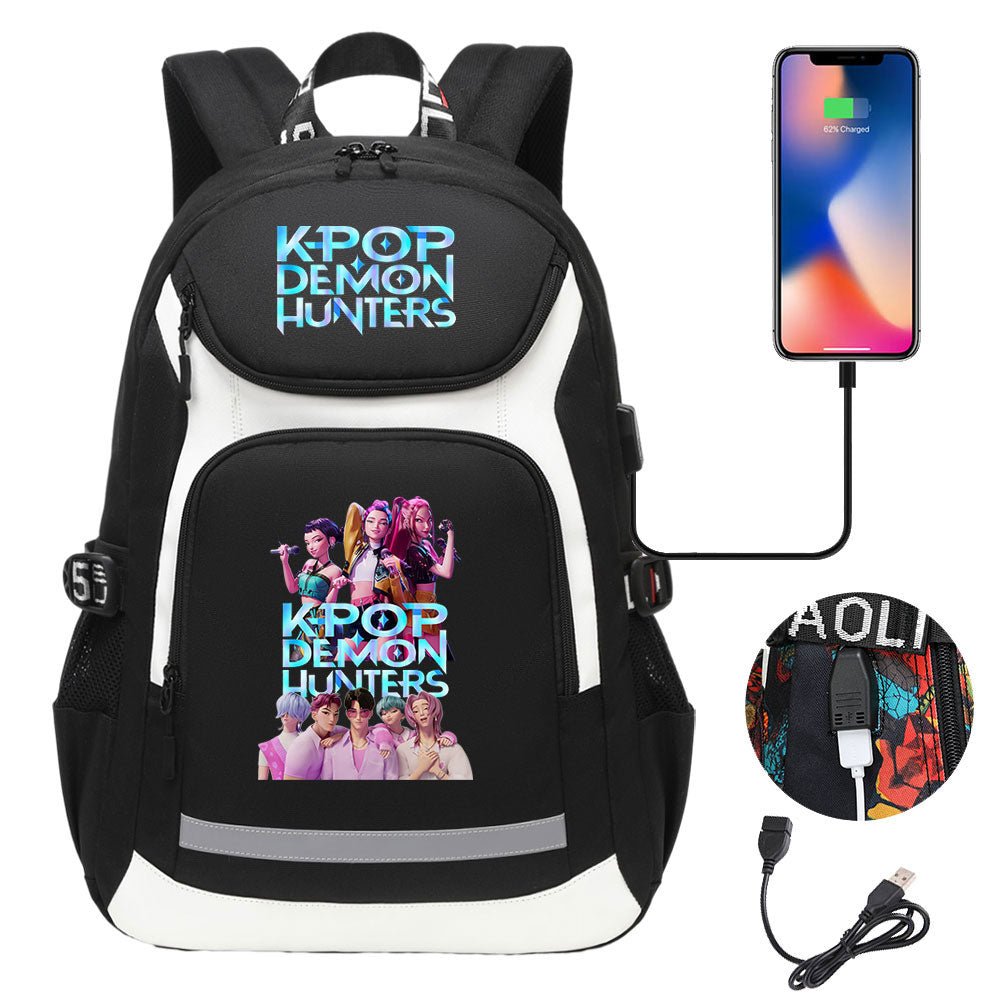 Demon Hunter USB Charging Backpack School Notebook Travel Bags