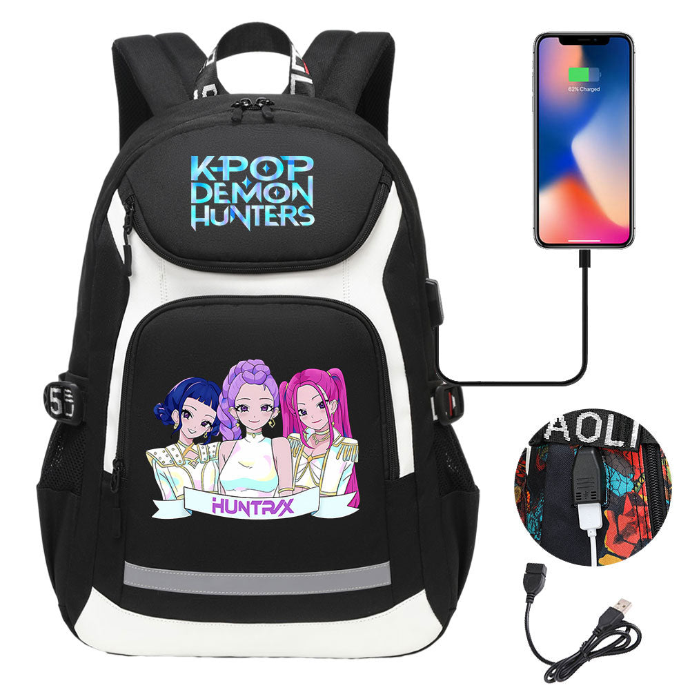 Demon Hunter USB Charging Backpack School Notebook Travel Bags