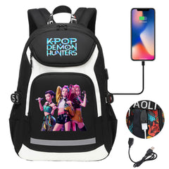 Demon Hunter USB Charging Backpack School Notebook Travel Bags