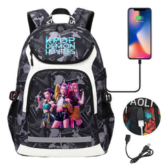 Demon Hunter USB Charging Backpack School Notebook Travel Bags
