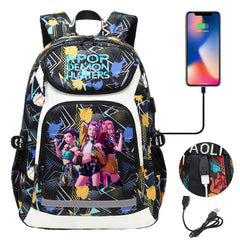 Demon Hunter USB Charging Backpack School Notebook Travel Bags