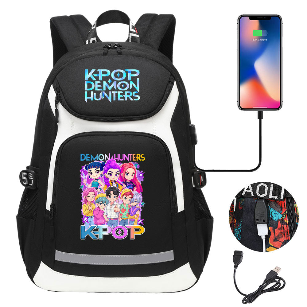 Demon Hunter USB Charging Backpack School Notebook Travel Bags