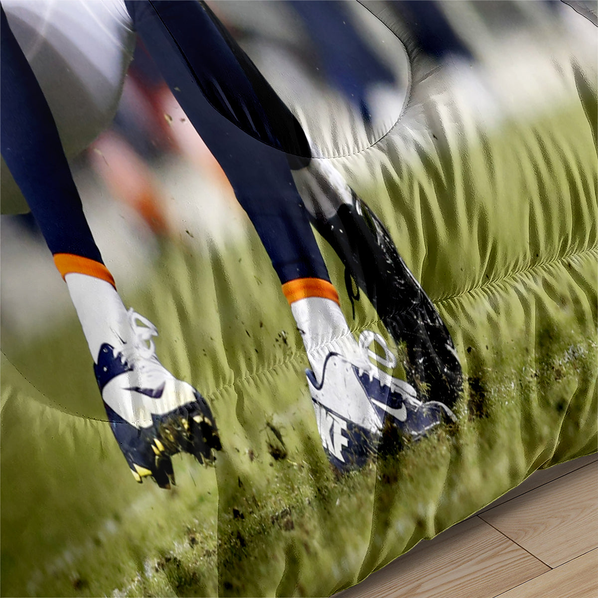 Denver Rugby Football Broncos Comforter Pillowcases 3PC Sets Blanket All Season Reversible Quilted Duvet