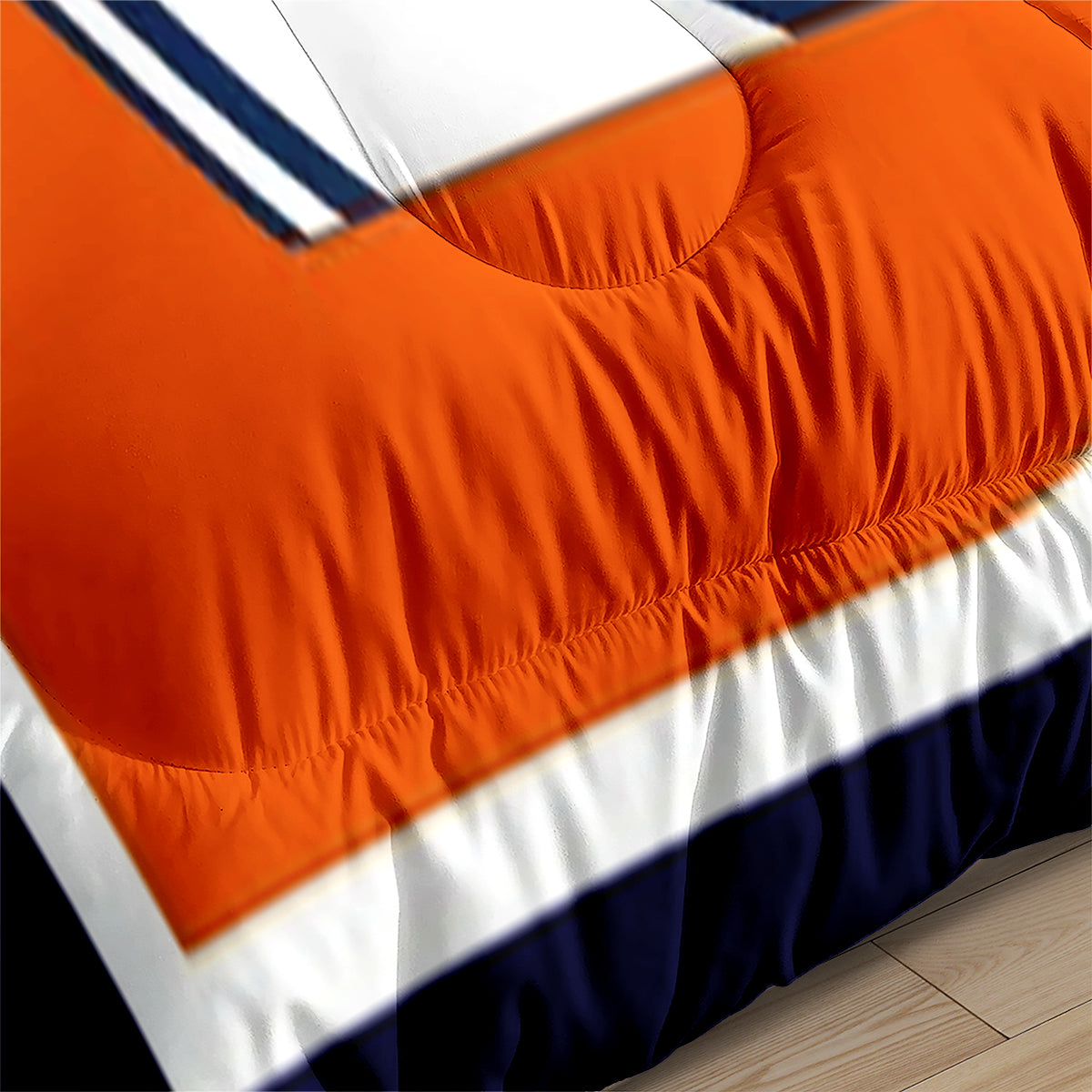 Denver Rugby Football Broncos Comforter Pillowcases 3PC Sets Blanket All Season Reversible Quilted Duvet