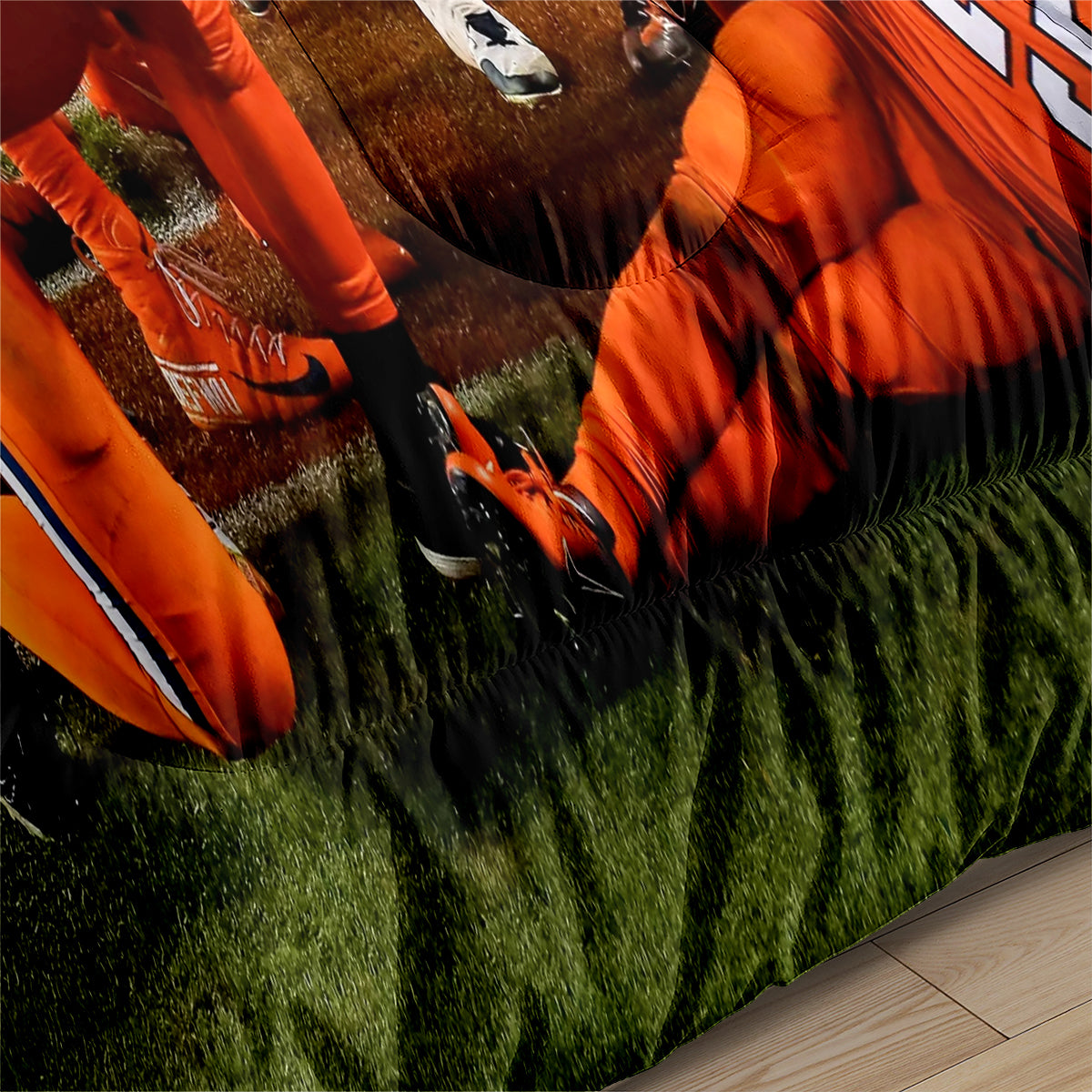 Denver Rugby Football Broncos Comforter Pillowcases 3PC Sets Blanket All Season Reversible Quilted Duvet