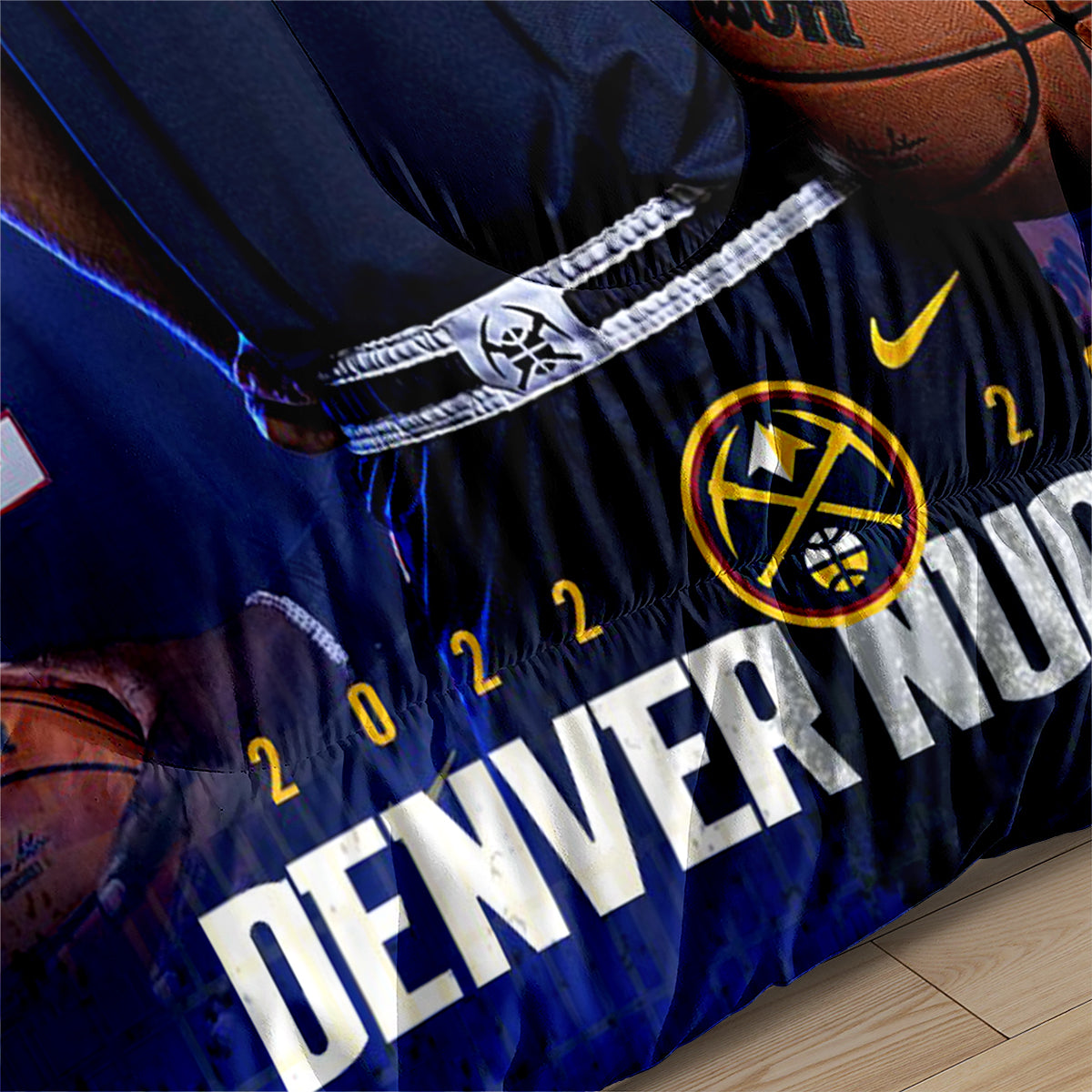 Denver Basketball Nuggets Comforter Pillowcases 3PC Sets Blanket All Season Reversible Quilted Duvet