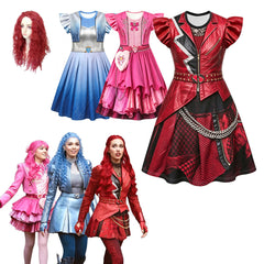 Descendants Wicked Wonderland Cosplay Costume for Girls Halloween Fancy Dress