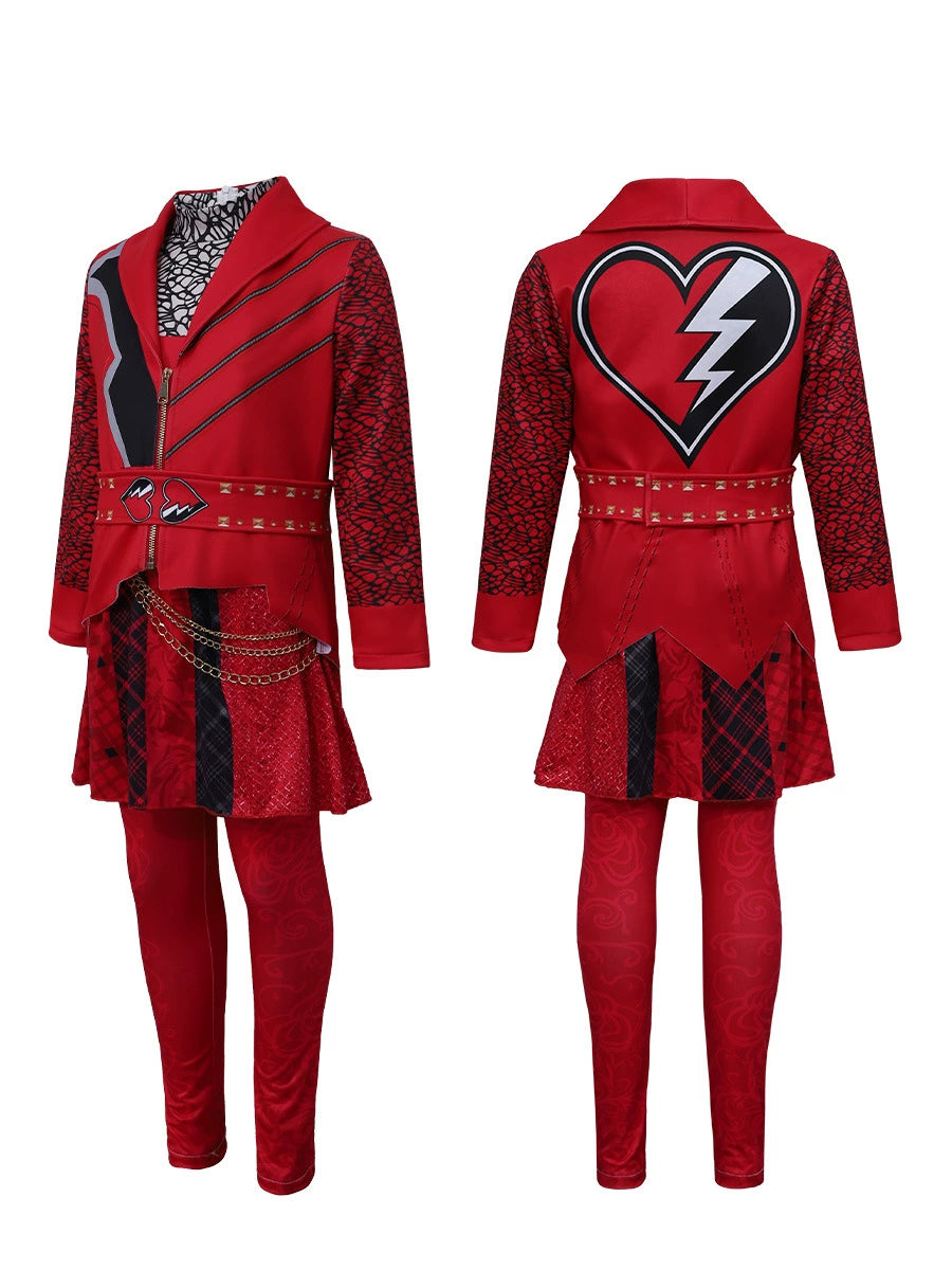 Descendants Wicked Wonderland Red Queen Cosplay Costume Halloween Full Suit