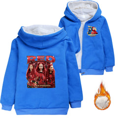 Descendants Wicked Wonderland Red Princess Sherpa Lined Hoodie Fleece Sweatshirt Full Zip Hooded Jacket for Kids