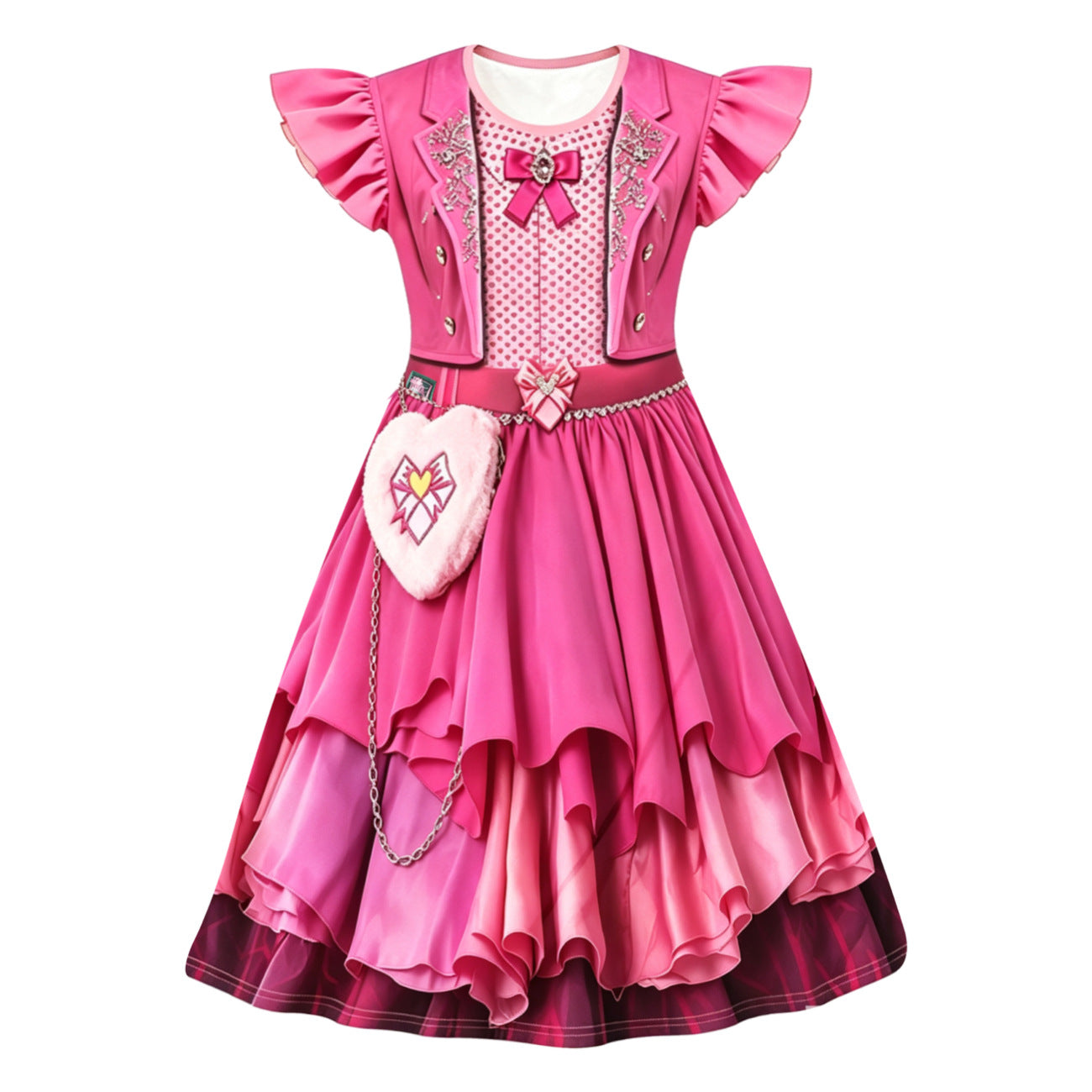 Descendants Wicked Wonderland Cosplay Costume for Girls Halloween Fancy Dress