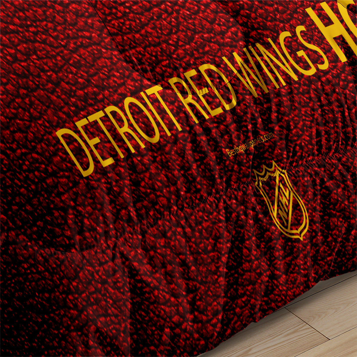 Detroit Hockey Red Wings Comforter Pillowcases 3PC Sets Blanket All Season Reversible Quilted Duvet